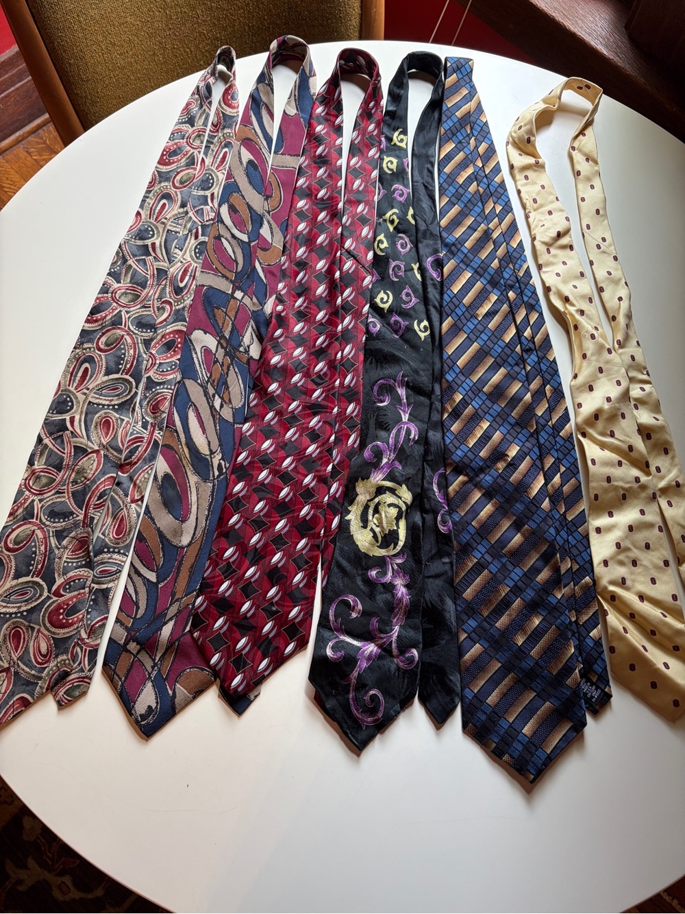 Vintage Assorted Men's Silk Neck Ties - Multicolor Patterns